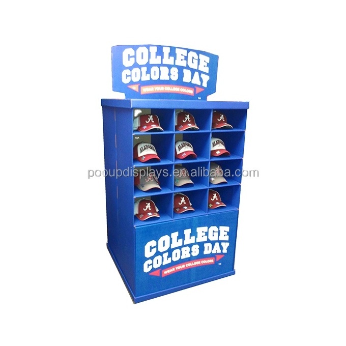 Creative Pop up Printing Hat Rack Supermarket Cardboard Cap Display Stand