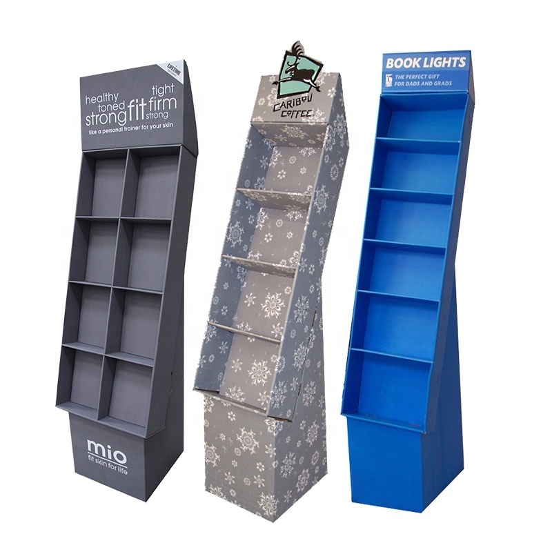 Book Promotion Advertising Custom Corrugated Magazine Display Stands with Pockets