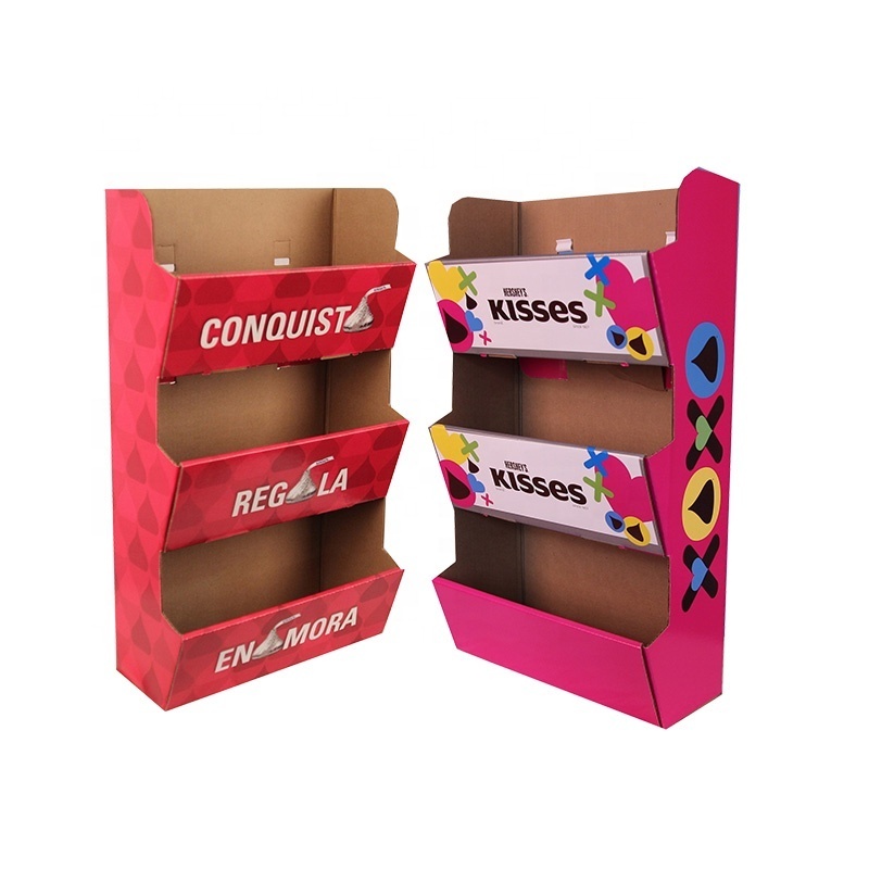 POP cardboard counter display stands with plastic hooks, hanging display with peg hooks, Power wing sidekick hook display racks