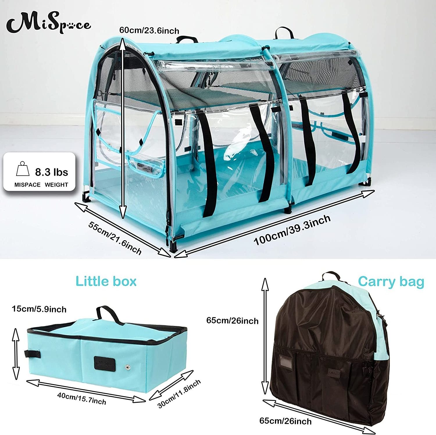 Portable Pet Carriers for Cats Collapsible Cat Condo for Car Travel Pet Kennel Show Cages with Portable Carry Bag Hammocks Mats