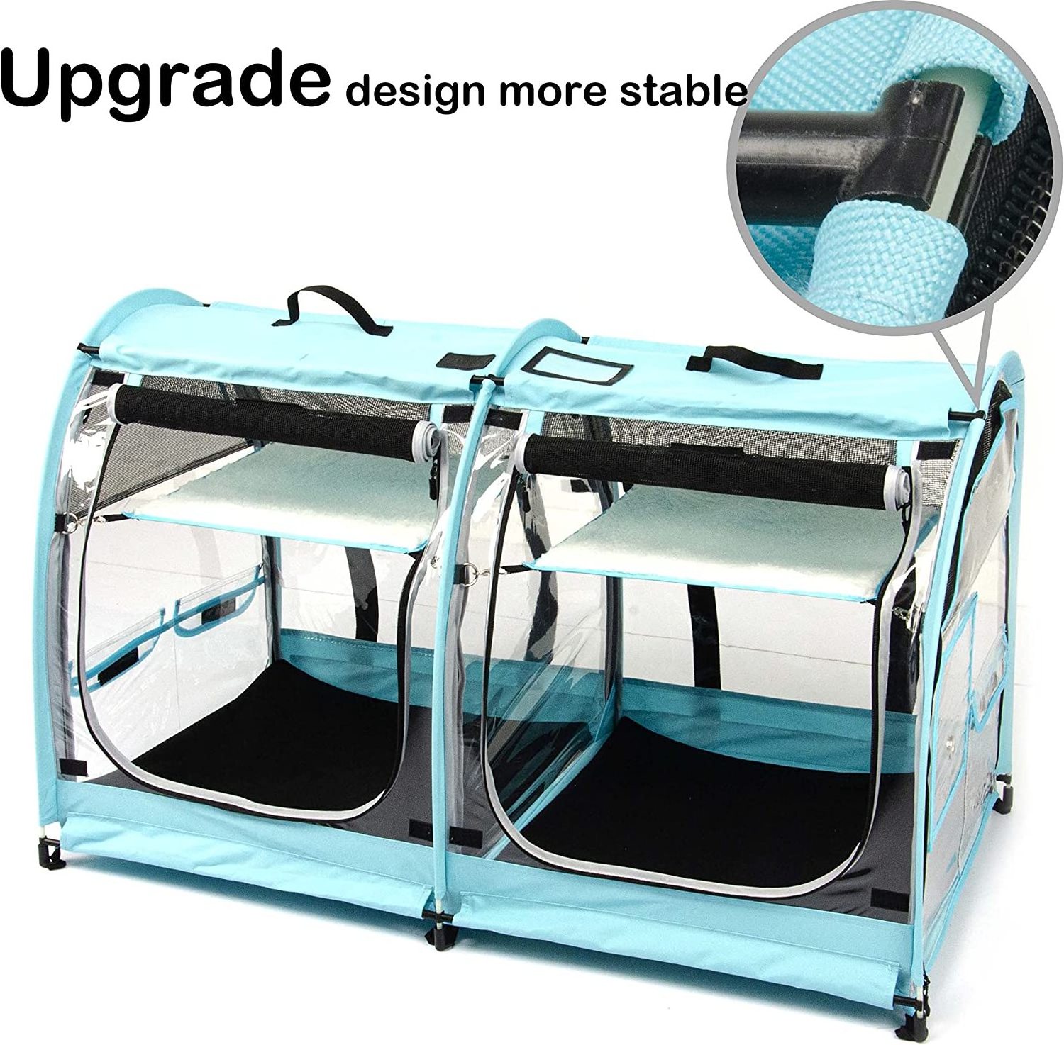 Portable Pet Carriers for Cats Collapsible Cat Condo for Car Travel Pet Kennel Show Cages with Portable Carry Bag Hammocks Mats