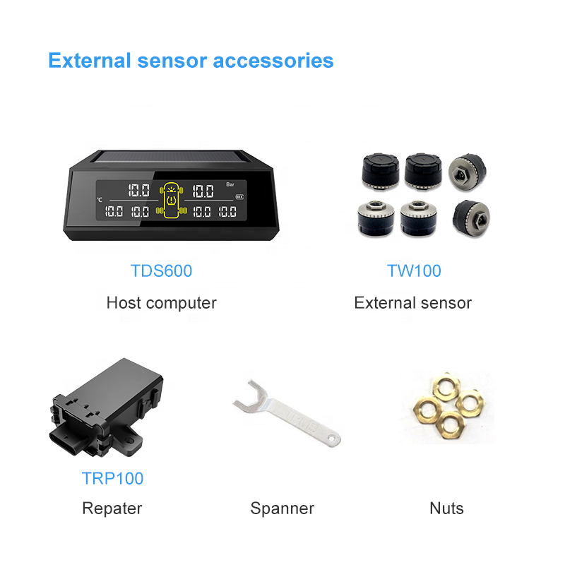 Wholesale Six Wheels  Solar Charge external Car Truck Vehicle Tire Pressure TPMS Sensor Tire Pressure Monitoring System