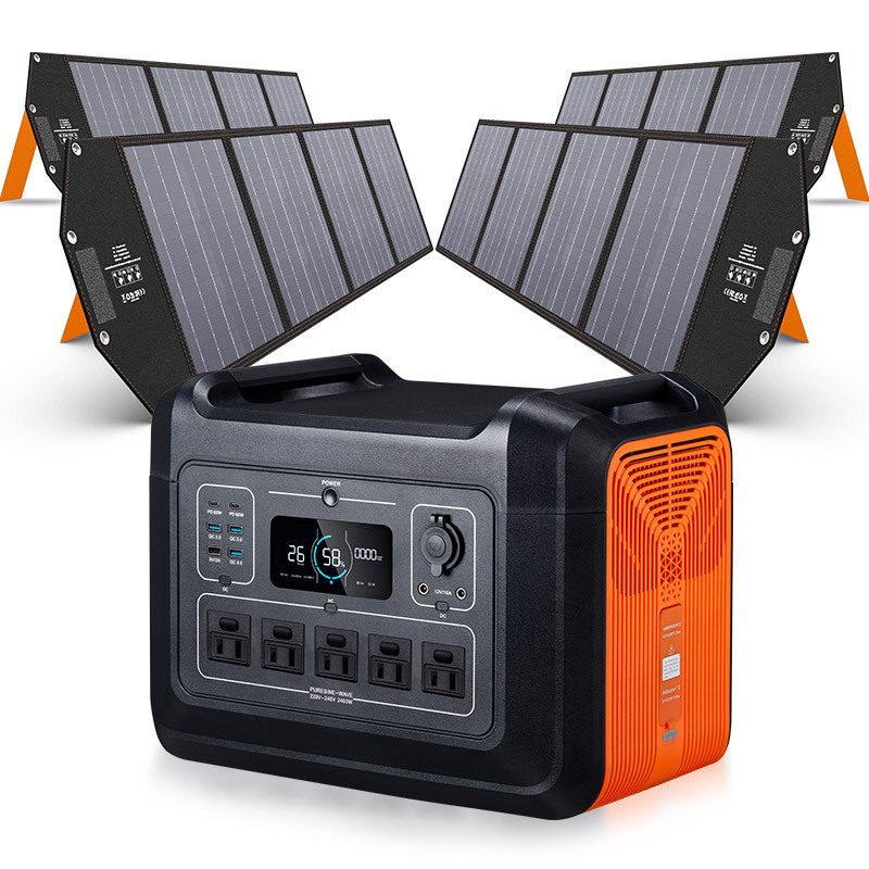 2400 Watt Solargenerator EU Solar Power Station LiFePO Tragbares Kraftwerk LiFePO4 Powerstation mit Solarpanel