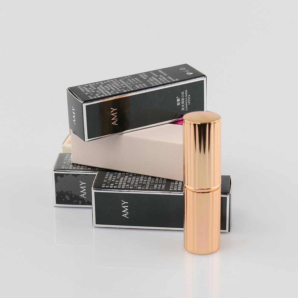 Aluminum empty rose gold lip balm packaging , lip stick container case , rose gold lipstick tube