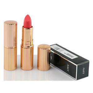 Aluminum empty rose gold lip balm packaging , lip stick container case , rose gold lipstick tube