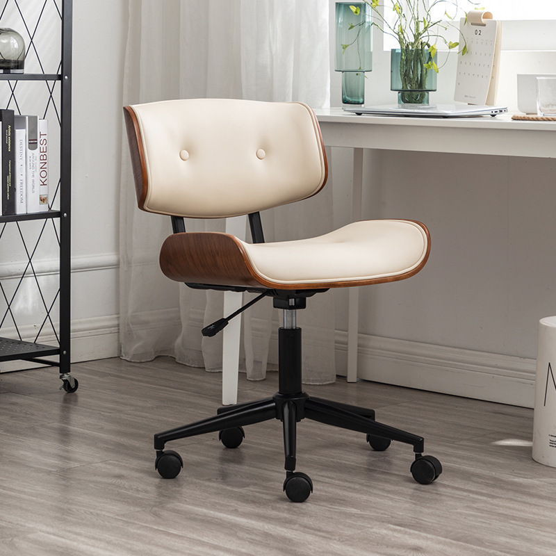 Factory Direct Sales Black Chair Leather Walnut Boss Office Chair Solid Wood Creative Computer Chair