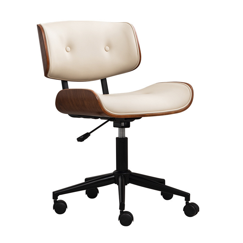 Factory Direct Sales Black Chair Leather Walnut Boss Office Chair Solid Wood Creative Computer Chair