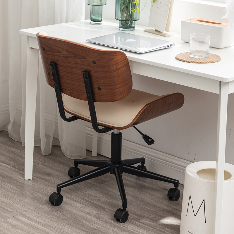 Factory Direct Sales Black Chair Leather Walnut Boss Office Chair Solid Wood Creative Computer Chair