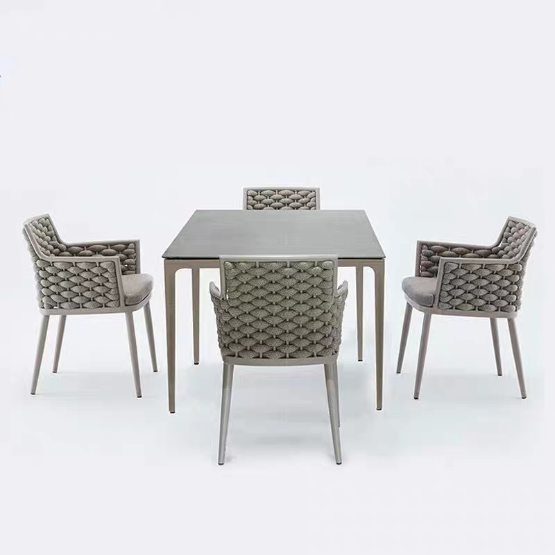 Wholesale home casual wicker dining sets outdoor rattan furniture leisure table chair dining garden set