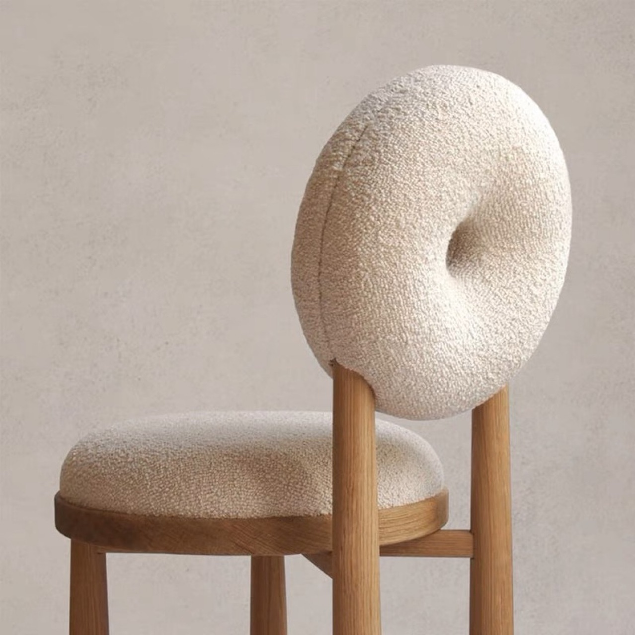 Modern Minimalist Living Room Lambswool Backrest Dining Chair Scandinavian Coffee Shop Donut Chair Bedroom Sherpa Chair