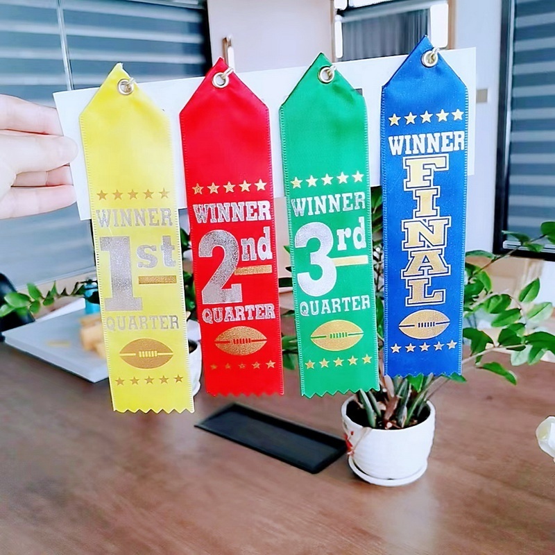 wholesale high quality custom event ribbon/custom logo printed 1st, 2nd, 3rd award ribbons badge