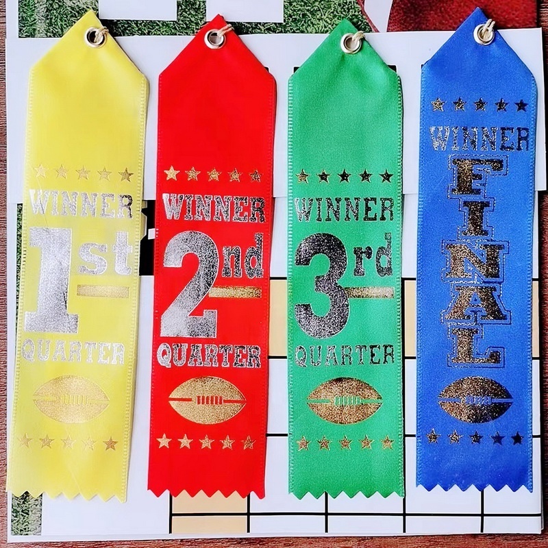 wholesale high quality custom event ribbon/custom logo printed 1st, 2nd, 3rd award ribbons badge