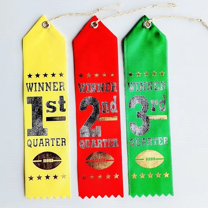 wholesale high quality custom event ribbon/custom logo printed 1st, 2nd, 3rd award ribbons badge