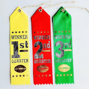 wholesale high quality custom event ribbon/custom logo printed 1st, 2nd, 3rd award ribbons badge