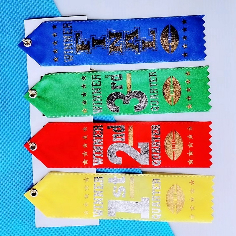 wholesale high quality custom event ribbon/custom logo printed 1st, 2nd, 3rd award ribbons badge