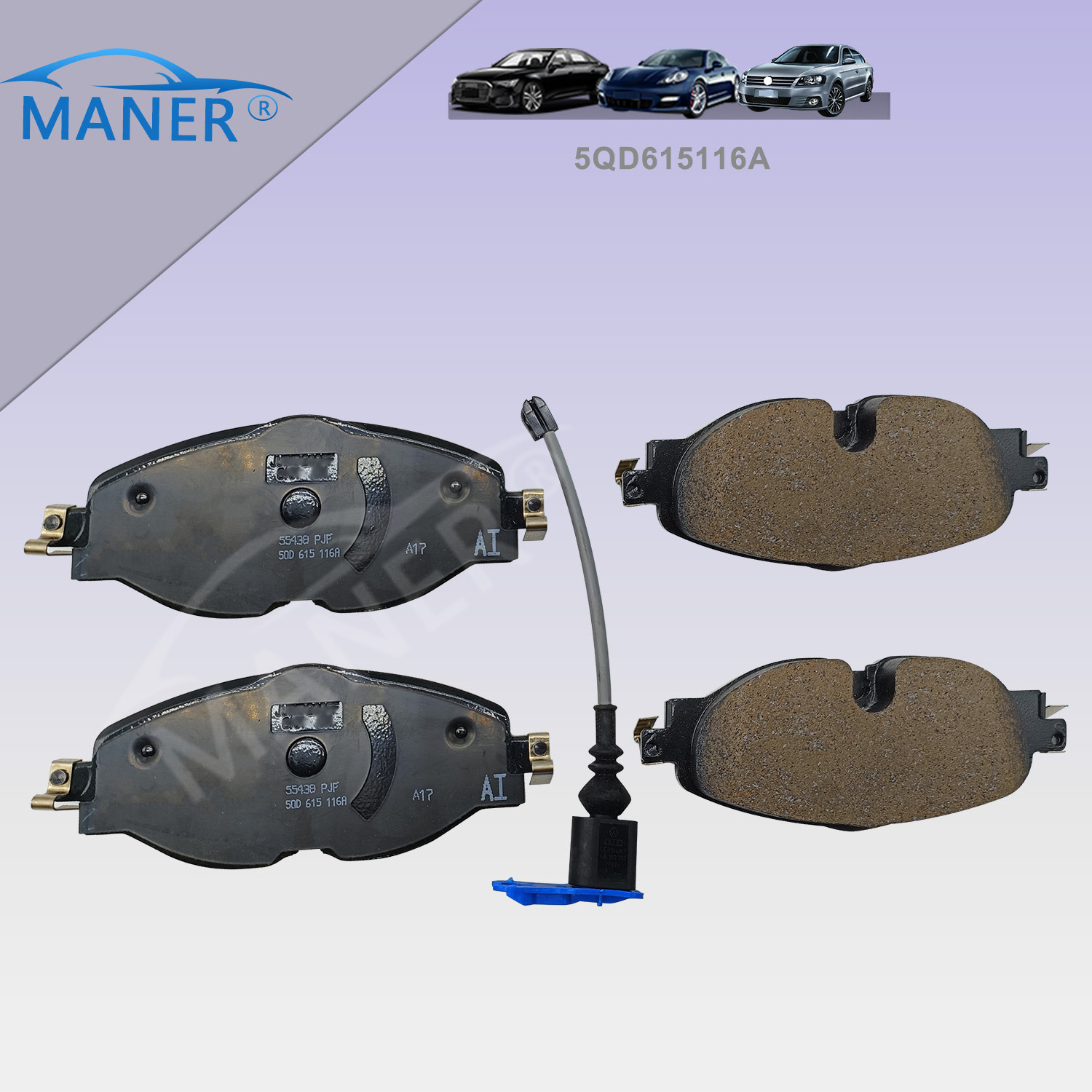 MANER auto parts car Brake Pad Set pastilla de freno 5QD698151 5QD615116A for Audi Q3 VW GOLF Jetta Tiguan 2.0t