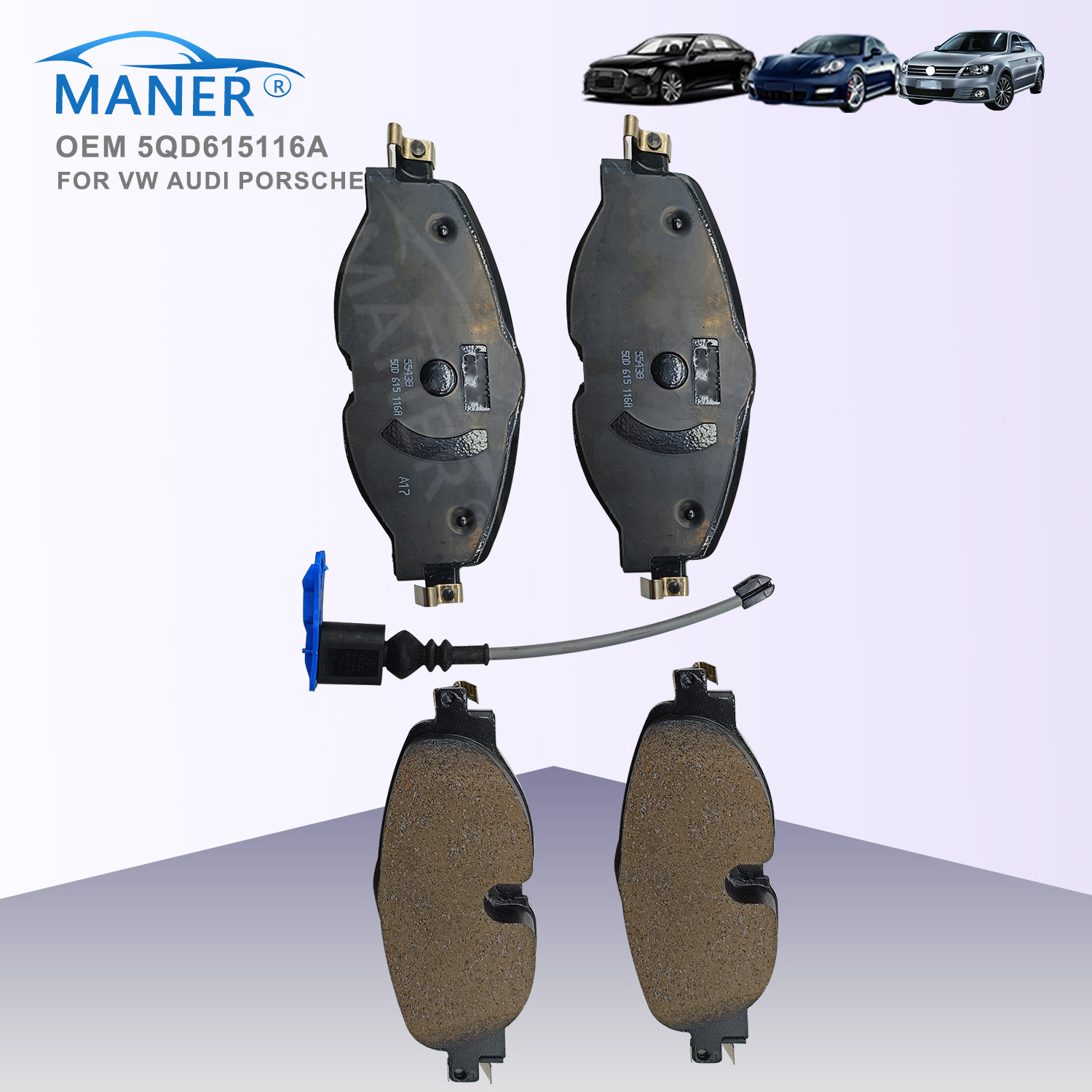 MANER auto parts car Brake Pad Set pastilla de freno 5QD698151 5QD615116A for Audi Q3 VW GOLF Jetta Tiguan 2.0t