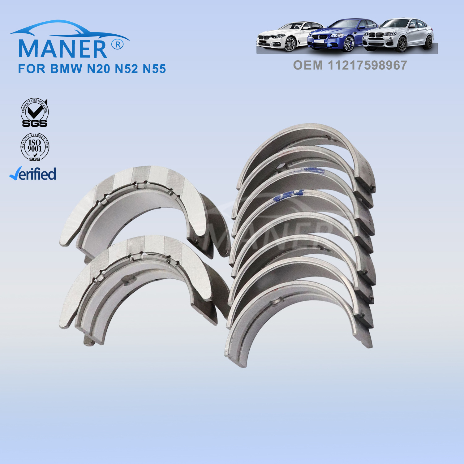 MANER 11217598967 11217598959 Auto Engine Part Crankshaft Main Bearing for BMW N20 F10 F30 X1 X3 Z4