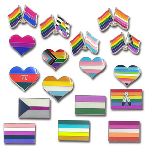 Wholesale Design Logo Soft Lapel Enamel Love Heart Flag Lgbtq Pride Accessories Brooch Rainbow Badge Custom Gay Lgbt Pride Pin