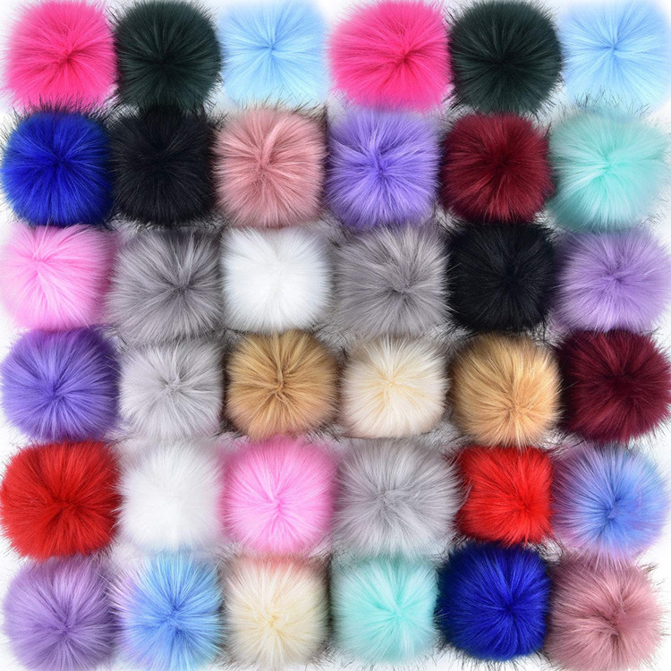 Wholesales Artificial Fur Puff Pompom Balls Fluffy Colorful Keychains Accessories Charm Pendant Decoration Pom Pom Ball Keychain