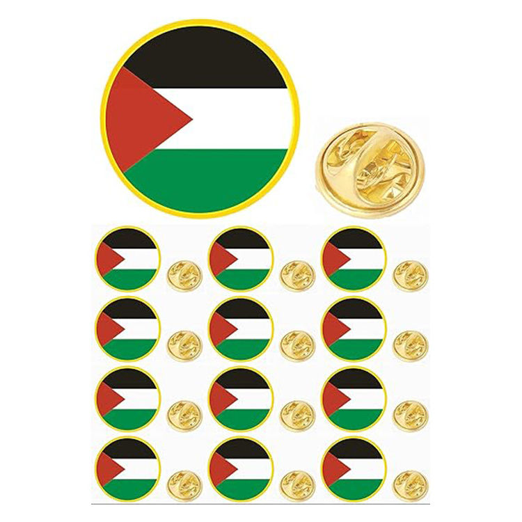 Design Hat Pins Gold Metal Soft Enamel Custom Button Pins Magnet Car Lapel Pins for Clothes Palestine Stickers