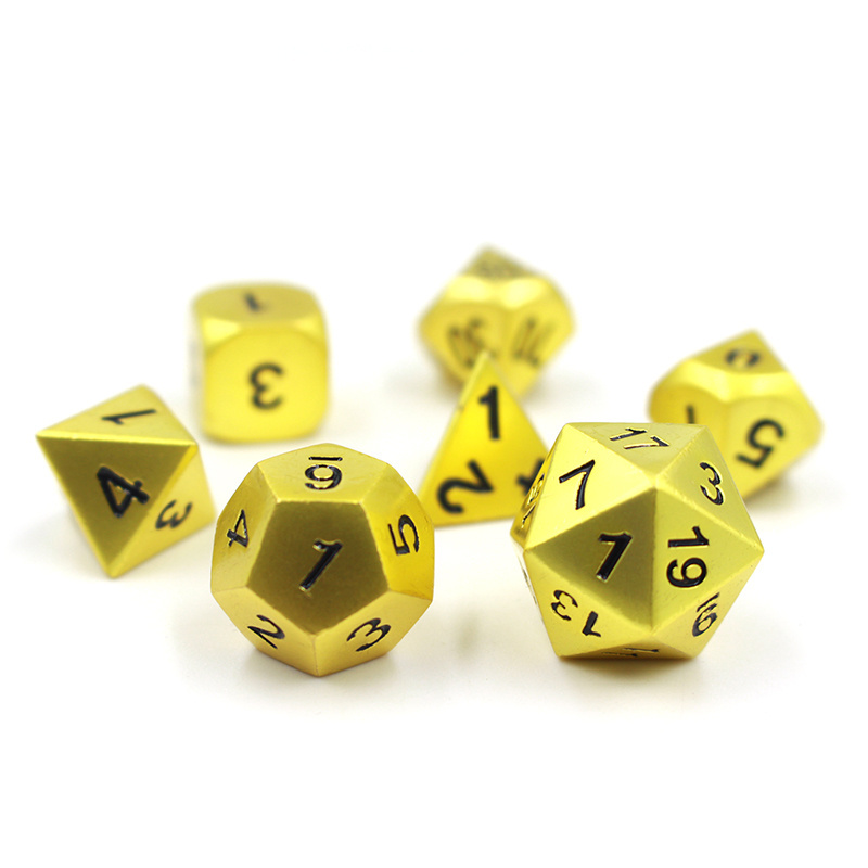 Electroplating Sculpture Manufacturer Direct Custom 20 Sided Set Zinc Alloy Gift Metal Dice Mini Dice