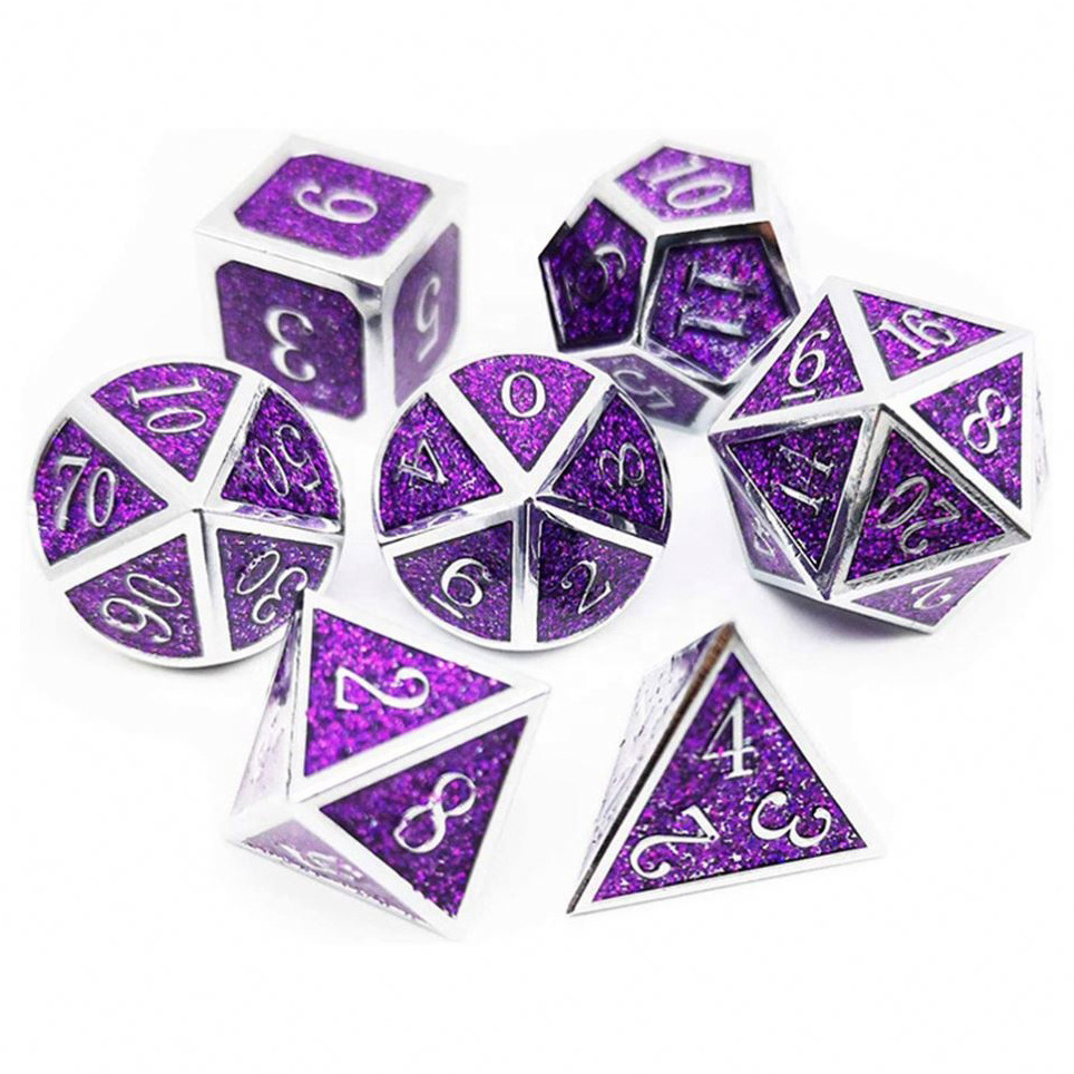 Electroplating Sculpture Manufacturer Direct Custom 20 Sided Set Zinc Alloy Gift Metal Dice Mini Dice