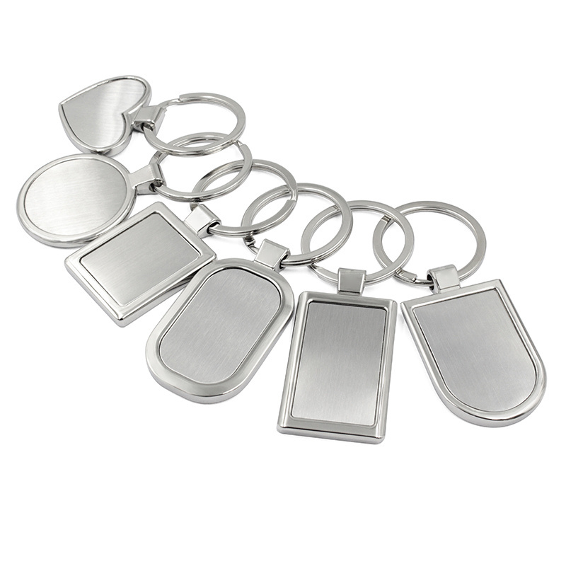 Custom Logo Sublimation Blank Stainless Steel Metal Key Chain Engraving Laser Keyring Large Keychain Blank Steel