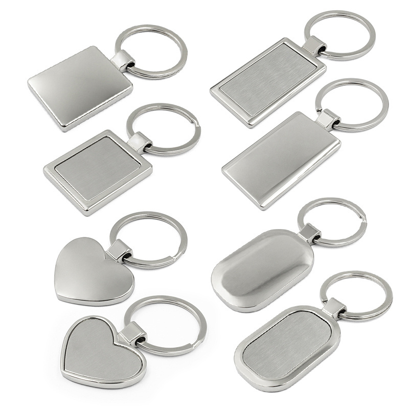 Custom Logo Sublimation Blank Stainless Steel Metal Key Chain Engraving Laser Keyring Large Keychain Blank Steel