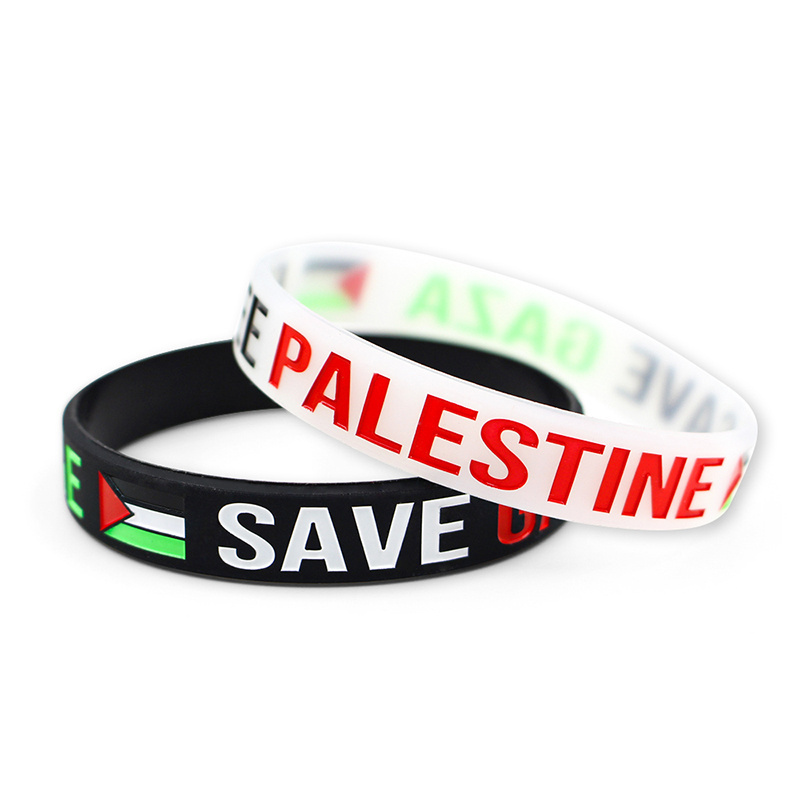 Wholesale Palestine Fist Lapel Pin Brooch Palestine Flag Badge Palestine Rubber Bracelet