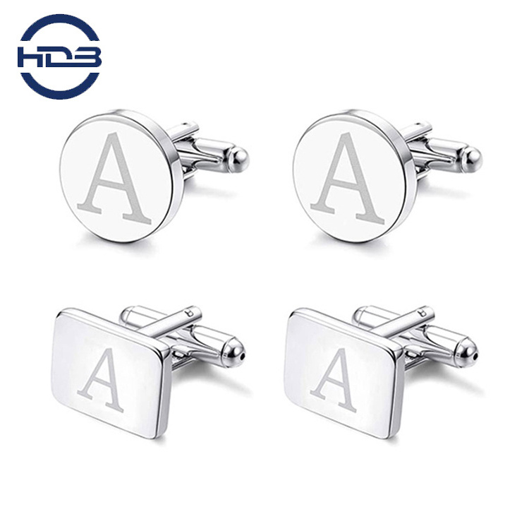 Factory Cuff Links Custom Logo Stainless Steel Sublimation Blank Round Cufflinks for Men Personalised Cufflinks For Women