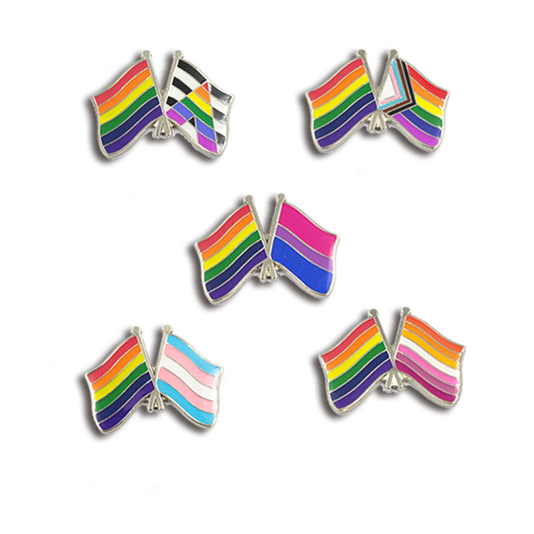 Wholesale Design Logo Soft Lapel Enamel Love Heart Flag Lgbtq Pride Accessories Brooch Rainbow Badge Custom Gay Lgbt Pride Pin