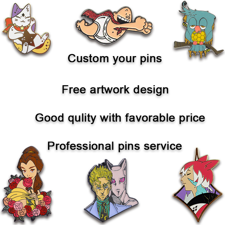 Personalize Gold Design Magnetic Emblems Brooch Clothes Logo Metal Lapel Pins For Hats Badge Anime Soft Hard Custom Enamel Pin