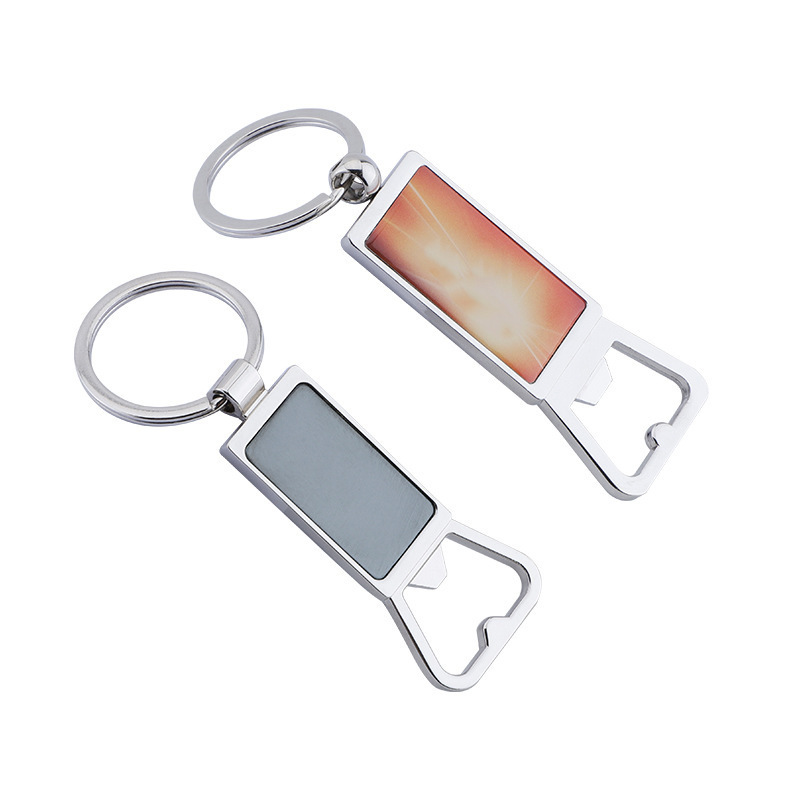 Manufacture Stainless Steel Metal Logo Key Chain Openers Card Shape Keychain Beer Custom Guitar Music Bottle Opener