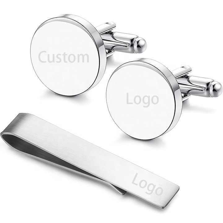 Factory Cuff Links Custom Logo Stainless Steel Sublimation Blank Round Cufflinks for Men Personalised Cufflinks For Women