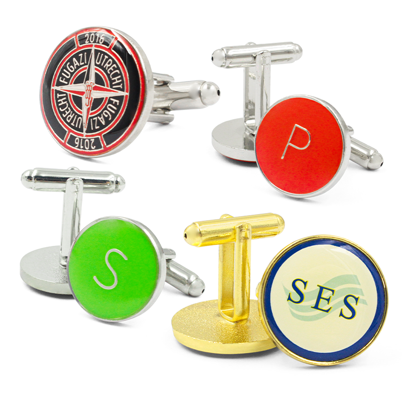 Newest Button Plated Shirt Cufflink Gold Plated Name Bulk Cufflinks Custom Brand Cufflinks Back