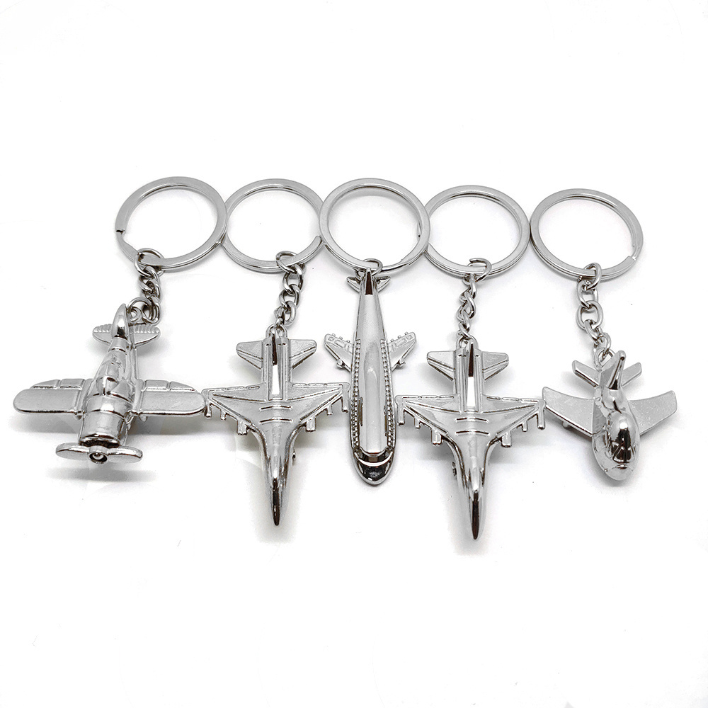 Hot Sale Factory Price Promotion Custom Airplane Key Chain Gifts Souvenir Laser Engraved Metal Airplane Aircraft Keychain