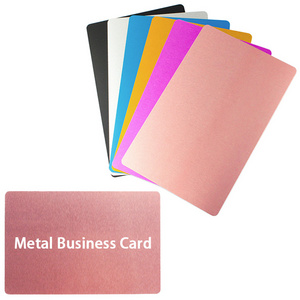 Engraved Gold Stainless Steel Luxury Vip Custom Logo Laser Cut Blanks Pink Metal Business Cards Metal Card 0.5mm Black