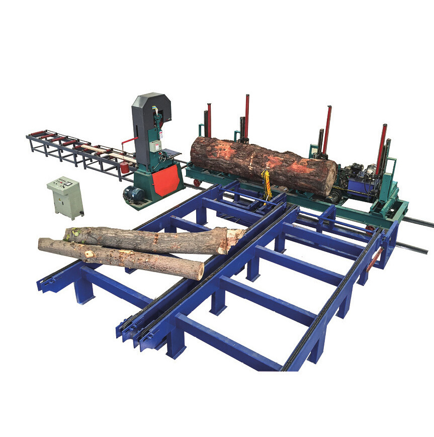 vertical band sawmill with CNC carriage automatic wood cutting machine