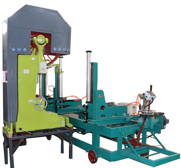 vertical band sawmill with CNC carriage automatic wood cutting machine