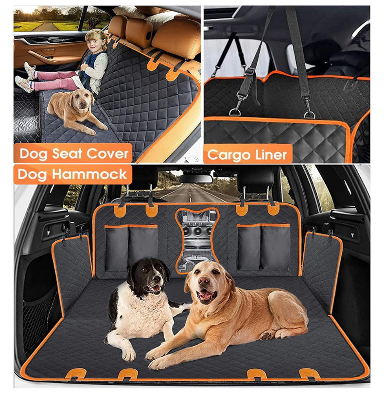 Small & Large Pet Dog Car Seat Cover Waterproof Oxford Mesh Dogs Carrier Car Back Seat Protector Mat Cushion for Car Travel