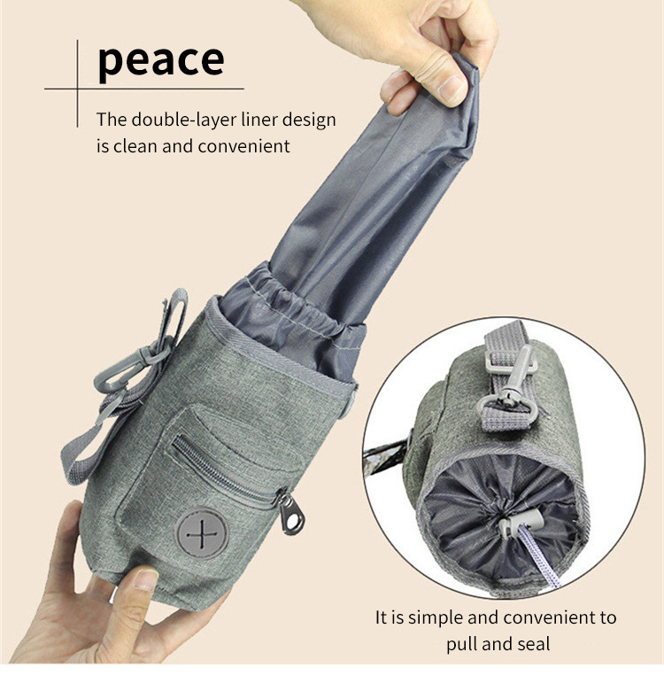 Sustainable Nylon Oxford Polyester Zipper Closure Pet Food Training Treat Bag Waterproof Solid Pattern Tactical Pets Carriers