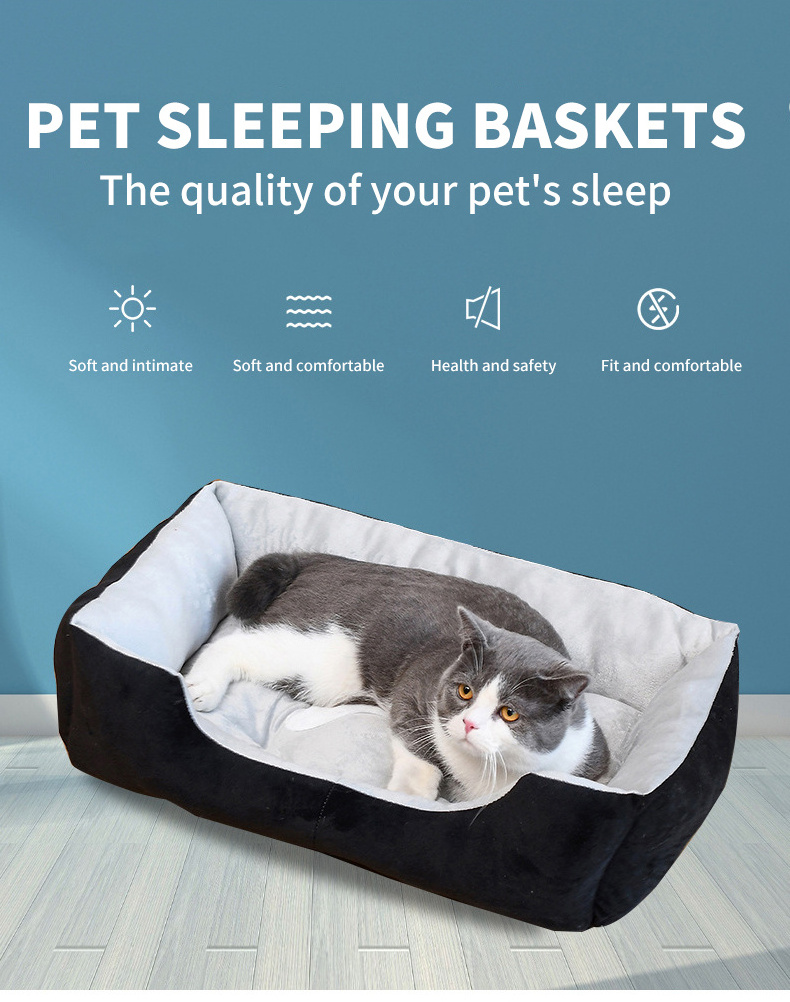 Portable Orthopedic Luxurious Small Size Soft Cushion Memory Foam Pet Cave Basket with Plush Blanket Cooling Feature Dog Cat Bed