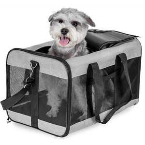 Medium Large Cats Dogs Portable Zipper Closure Oxford Polyester Nylon Bag Great Ventilation Solid Pattern pet Travel Carrier bag