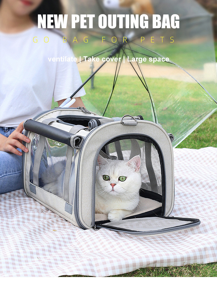 Wholesale Sustainable Soft-Sided Dog Carriers Breathable Oxford Polyester Nylon Pet Travel Bag Solid Zipper Customizable Dog Cat