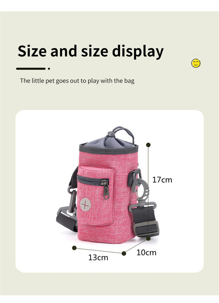 Sustainable Nylon Oxford Polyester Zipper Closure Pet Food Training Treat Bag Waterproof Solid Pattern Tactical Pets Carriers