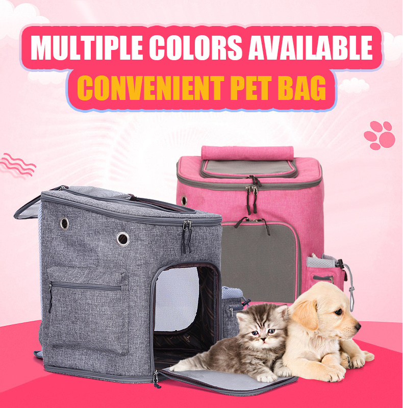 Sustainable Fashion Portable Cat and Dog Travel Carrier Small Animal Bag Breathable Nylon Leather and Cotton with Zipper Closure