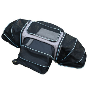 Airline Approved Portable Soft Sided Pet Carrier Expandable Nylon Travel Bag Zipper Closure Fleece Pad Customizable Sustainable