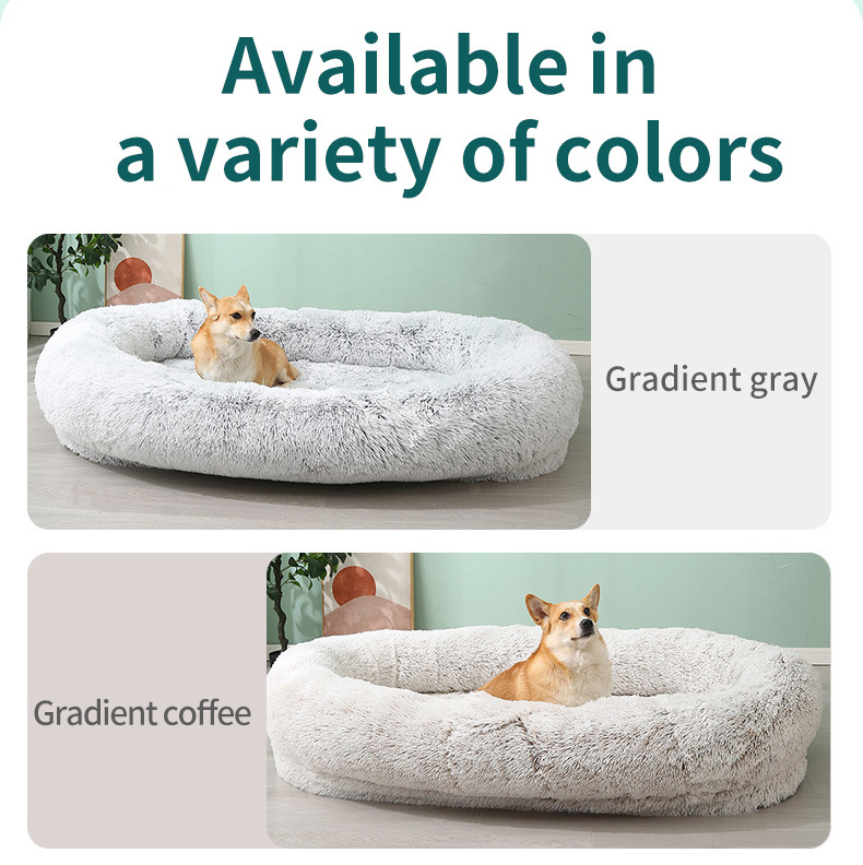 Custom Large XXL Luxury Orthopedic Dog Bed Human Size Waterproof Detachable Washable Donut Shape Soft Material Removable Cover