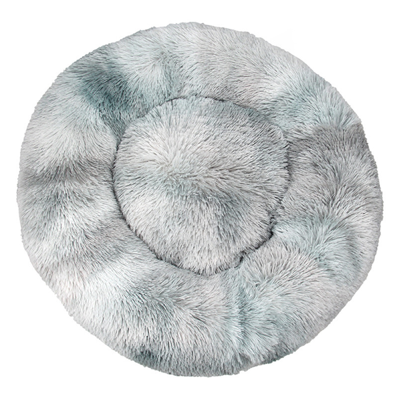 Wholesale Luxury 40cm X XL Donut Shaped Plush Pet Bed round Soft Cushion with Removable Cover Printed Pattern for Cats and Dogs